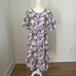 Gymboree Womens Lovely Lavender Matching Short Sleeve Ruffle Dress Spring Large
